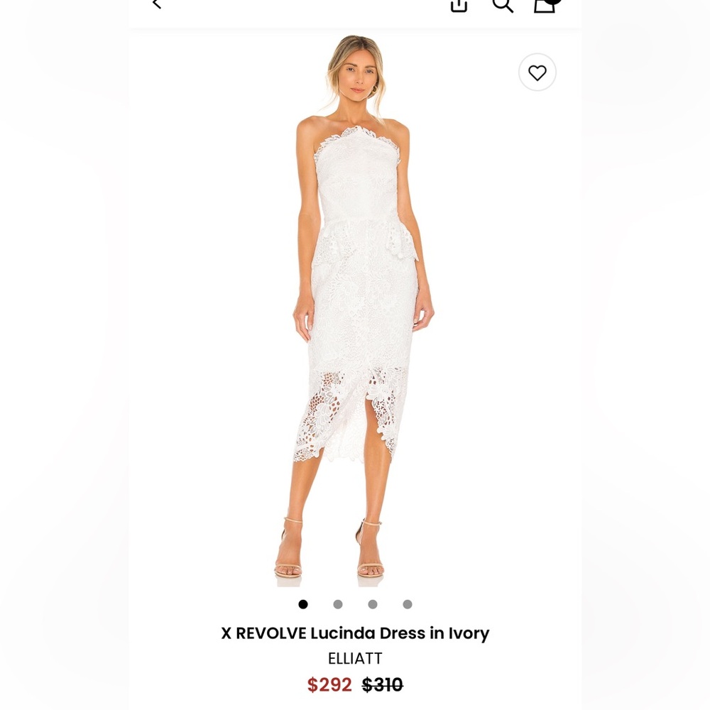 Elliatt Lucinda Strapless White Lace Dress NWT size small